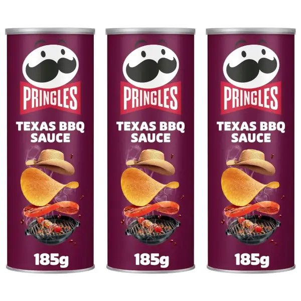3 botes de Pringles BBQ 185g 3 botes de Pringles BBQ 185g