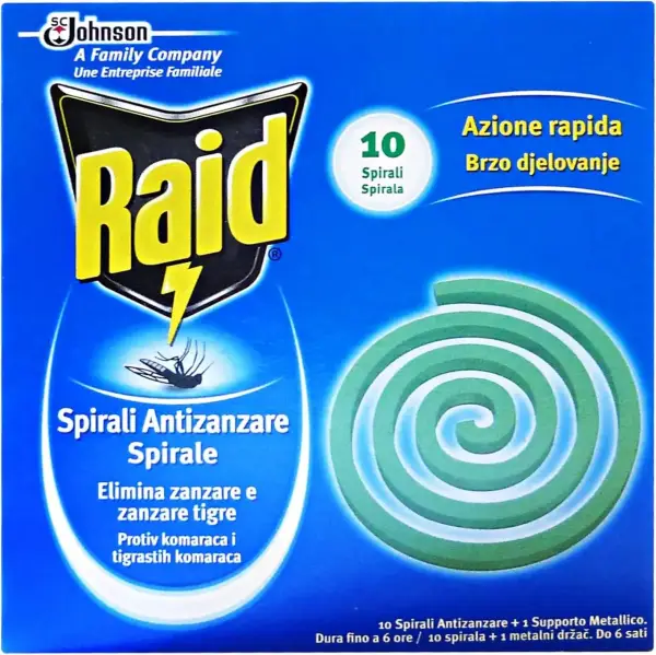 Pack de 10 espirales antimosquitos Raid Pack de 10 espirales antimosquitos Raid