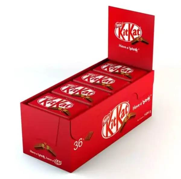 Caja de 36 barritas Kit Kat chocolate con leche Caja de 36 barritas Kit Kat chocolate con leche