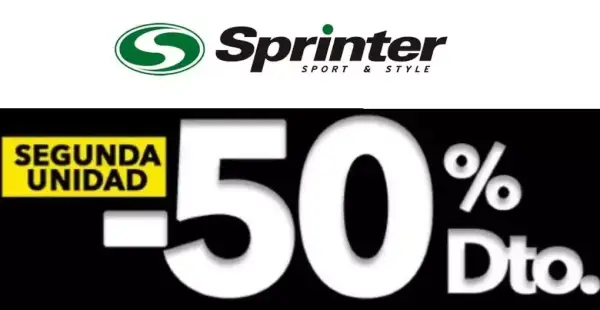 50% Dto. en la 2da ud. en selección Sprinter 50% Dto. en la 2da ud. en selección Sprinter