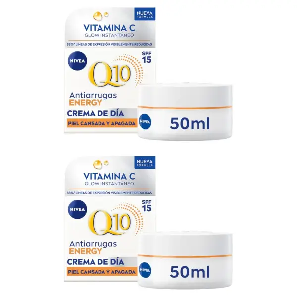 2 Cremas Nivea Q10 Energy FP15 con Vitamina C 2 Cremas Nivea Q10 Energy FP15 con Vitamina C