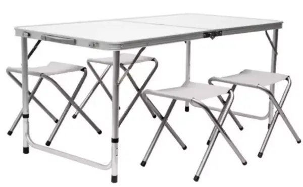 Mesa para Acampada 120x60x70cm con 4 taburetes Mesa para Acampada 120x60x70cm con 4 taburetes
