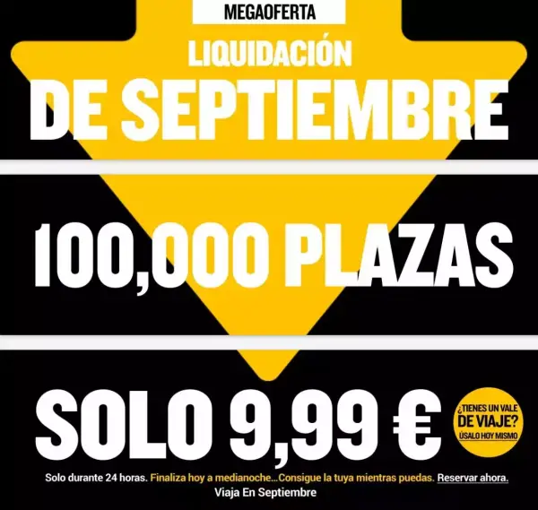 100.000 Plazas para volar en septiembre con Ryanair 100.000 Plazas para volar en septiembre con Ryanair