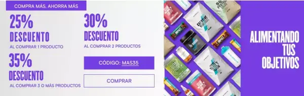35% de DTO al comprar 3 o más productos en MyProtein 35% de DTO al comprar 3 o más productos en MyProtein