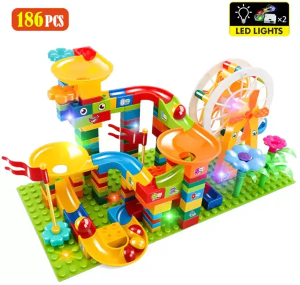 Juego de bloques de construcción de 186 piezas y luces LED Juego de bloques de construcción de 186 piezas y luces LED