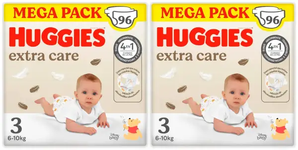 6 packs x 32 pañales Huggies Extra Care Pañal Talla 3 6 packs x 32 pañales Huggies Extra Care Pañal Talla 3