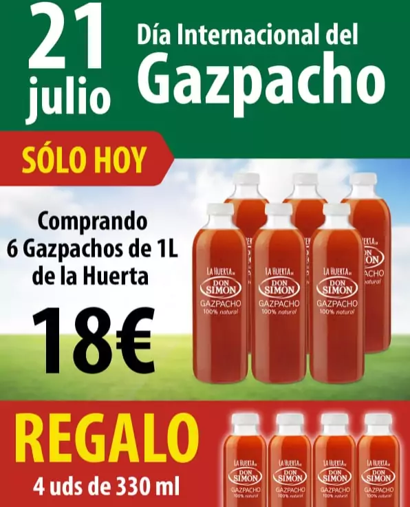 6 Gazpachos de 1L de la Huerta + 4 de 330 ml Don Simón 6 Gazpachos de 1L de la Huerta + 4 de 330 ml Don Simón