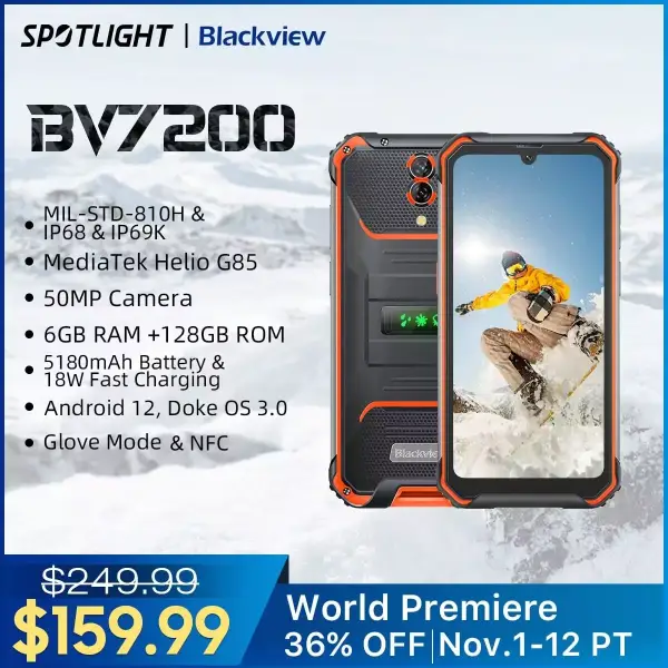 Smartphone Blackview BV7200 8GB 128GB Smartphone Blackview BV7200 8GB 128GB