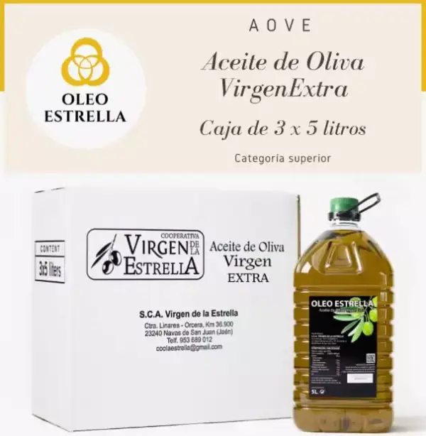 3x 5L Aceite Oliva Virgen Oleoestrella 3x 5L Aceite Oliva Virgen Oleoestrella
