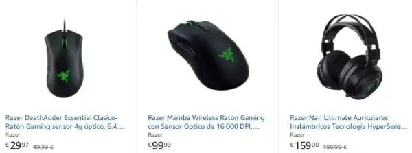 3x2 para productos gaming Razer en Amazon 3x2 para productos gaming Razer en Amazon