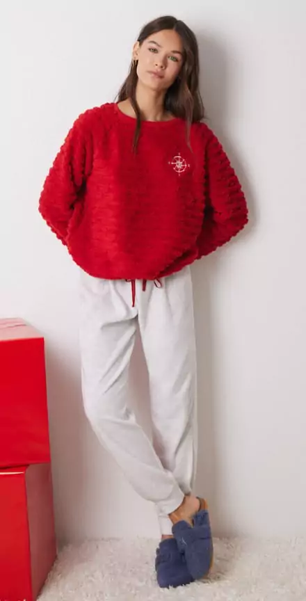 Pijama largo pelo y polar fleece Pijama largo pelo y polar fleece