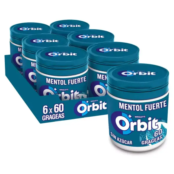 6x 60 Chicles Orbit Mentol Fuerte 6x 60 Chicles Orbit Mentol Fuerte
