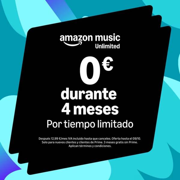 4 meses Amazon Music Unlimited (Individual o Familiar) 4 meses Amazon Music Unlimited (Individual o Familiar)