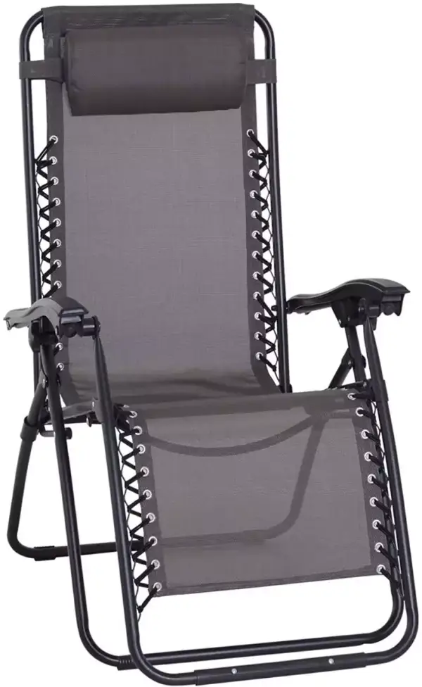 Tumbona plegable multiposiciones de metal con cojín Tumbona plegable multiposiciones de metal con cojín