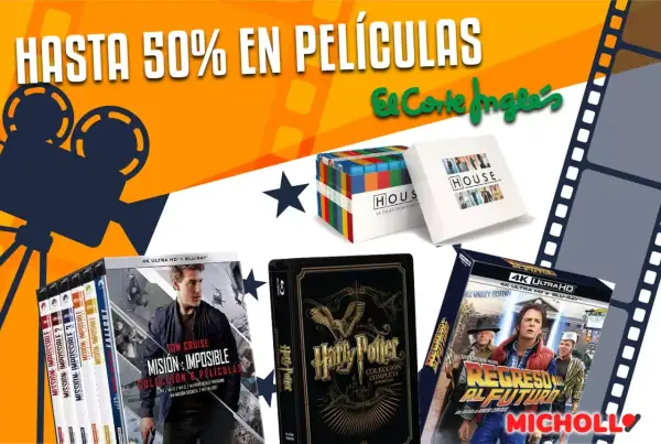 Hasta un 50% de descuento en películas en El Corte Inglés Hasta un 50% de descuento en películas en El Corte Inglés