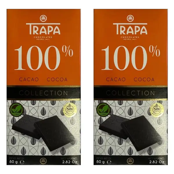 2 tabletas de Chocolate Negro Trapa 2 tabletas de Chocolate Negro Trapa