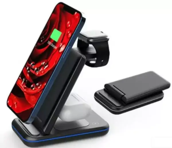 OVISBAI Cargador inalámbrico Qi de 15W plegable para iPhone OVISBAI Cargador inalámbrico Qi de 15W plegable para iPhone