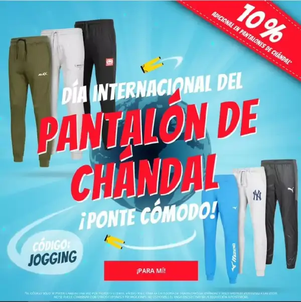 10% adicional en pantalones de chándal 10% adicional en pantalones de chándal