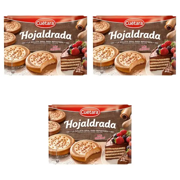 3 cajas de Cuetara Hojaldrada 600gr 3 cajas de Cuetara Hojaldrada 600gr