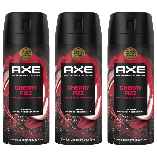 3 desodorantes Axe Cherry Fizz 150 ml 3 desodorantes Axe Cherry Fizz 150 ml