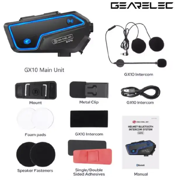 Intercomunicador Bluetooth 5.2 Gearelec GX10 Intercomunicador Bluetooth 5.2 Gearelec GX10