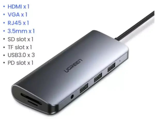 Concentrador USB Ugreen 10 en 1 Concentrador USB Ugreen 10 en 1