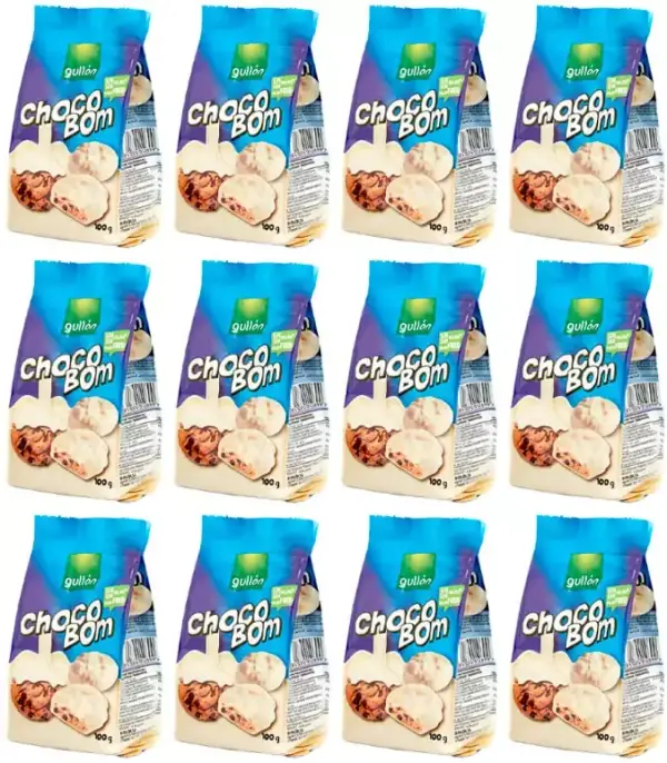 Pack 12 Bolsas Gullón ChocoBom Chocolate blanco Pack 12 Bolsas Gullón ChocoBom Chocolate blanco