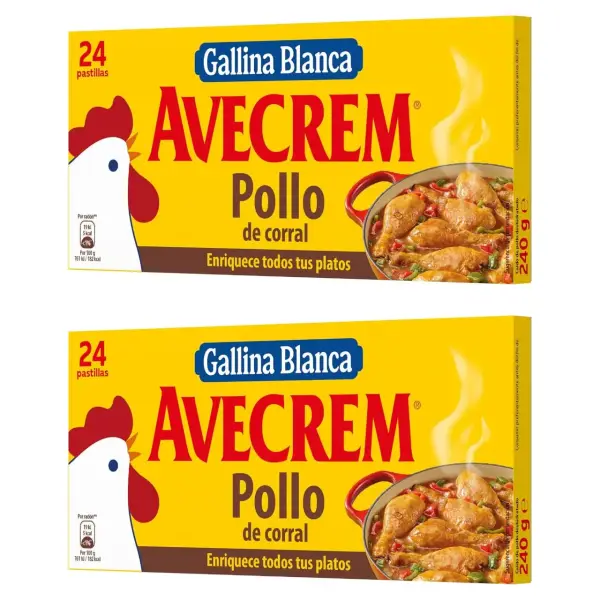 2 cajas (48 pastillas) Avecrem Caldo Gallina Blanca 2 cajas (48 pastillas) Avecrem Caldo Gallina Blanca