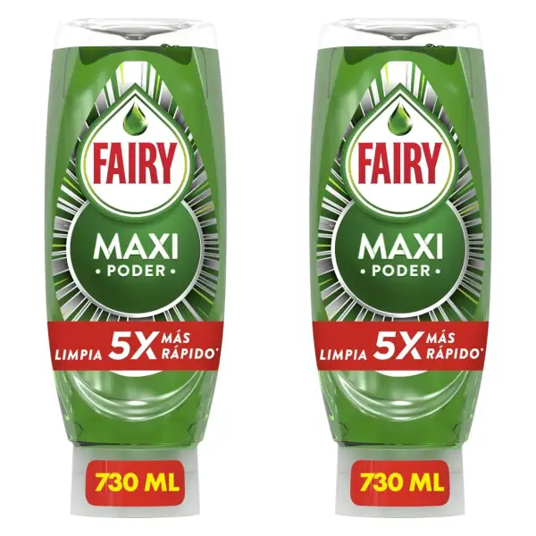 2x730ml Fairy Maxi Poder Líquido Lavavajillas 2x730ml Fairy Maxi Poder Líquido Lavavajillas