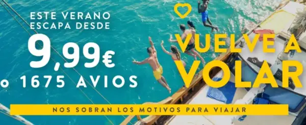 Vuelos directos desde 9,9€ o 1675 Avios solo hasta el 2 de junio en Vueling Vuelos directos desde 9,9€ o 1675 Avios solo hasta el 2 de junio en Vueling