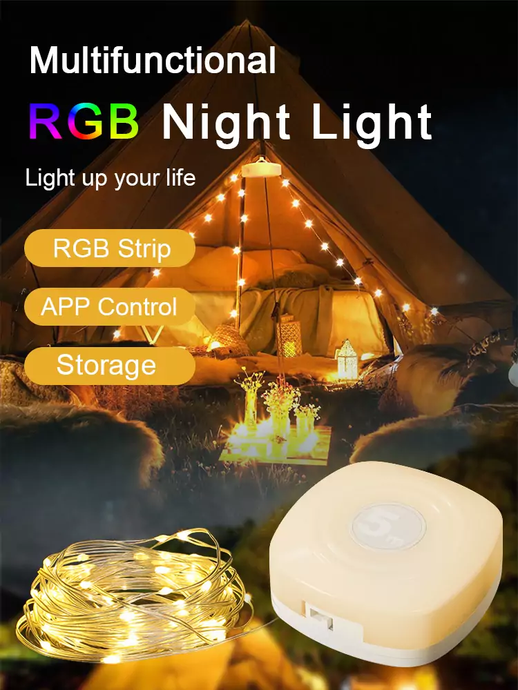 Luz LED nocturna RGB para acampada Luz LED nocturna RGB para acampada