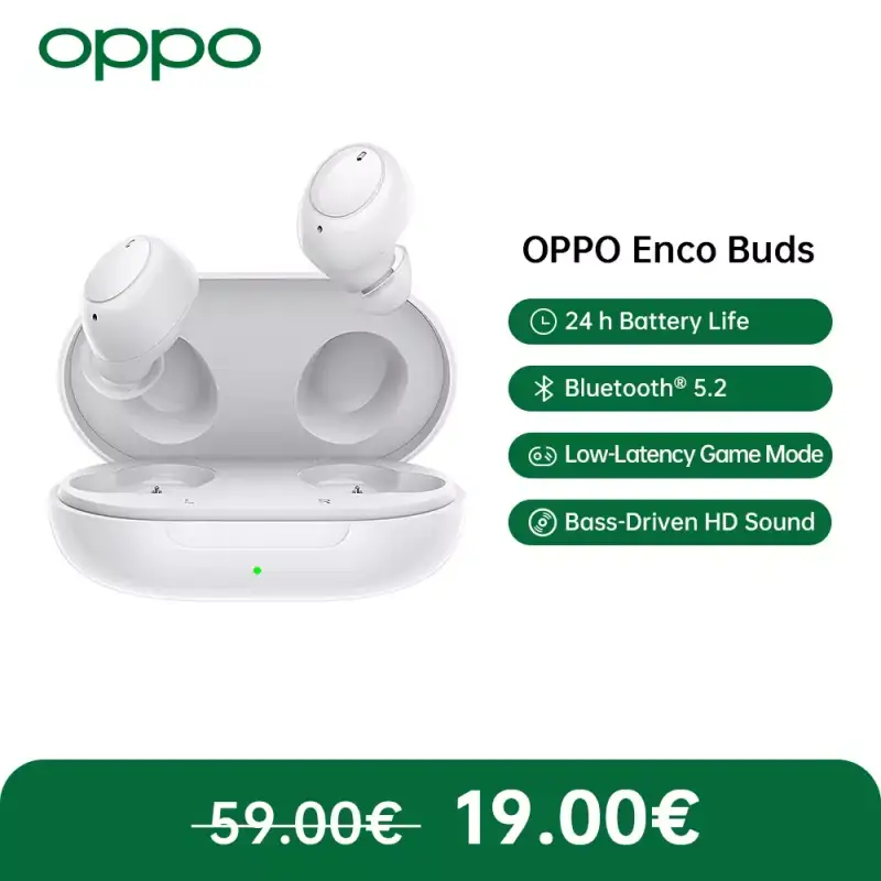 Auriculares inalámbricos Bluetooth 5.2 OPPO ENCO Auriculares inalámbricos Bluetooth 5.2 OPPO ENCO