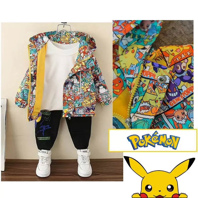Chaqueta de Pokémon Pikachu para niños y niñas Chaqueta de Pokémon Pikachu para niños y niñas