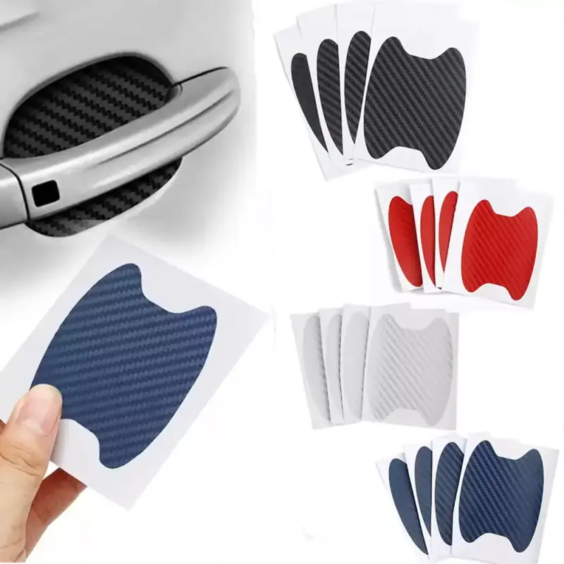 Juego de pegatinas de fibra de carbono para manija de puerta de coche Juego de pegatinas de fibra de carbono para manija de puerta de coche