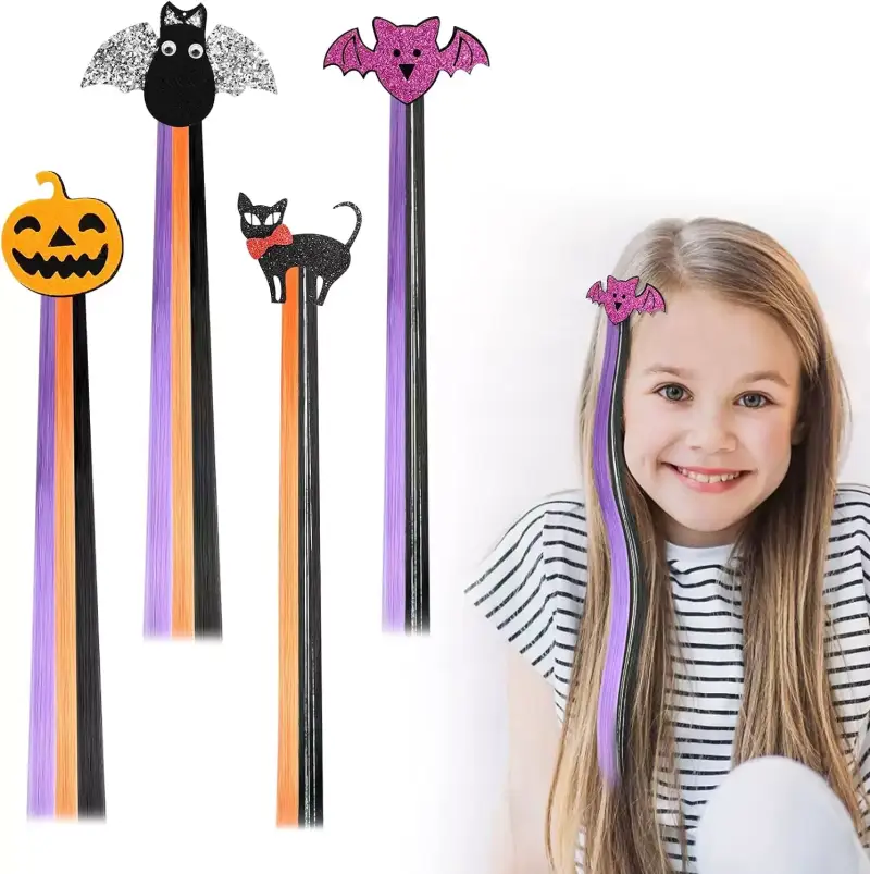 4 extensiones de clip de pelo Halloween 4 extensiones de clip de pelo Halloween