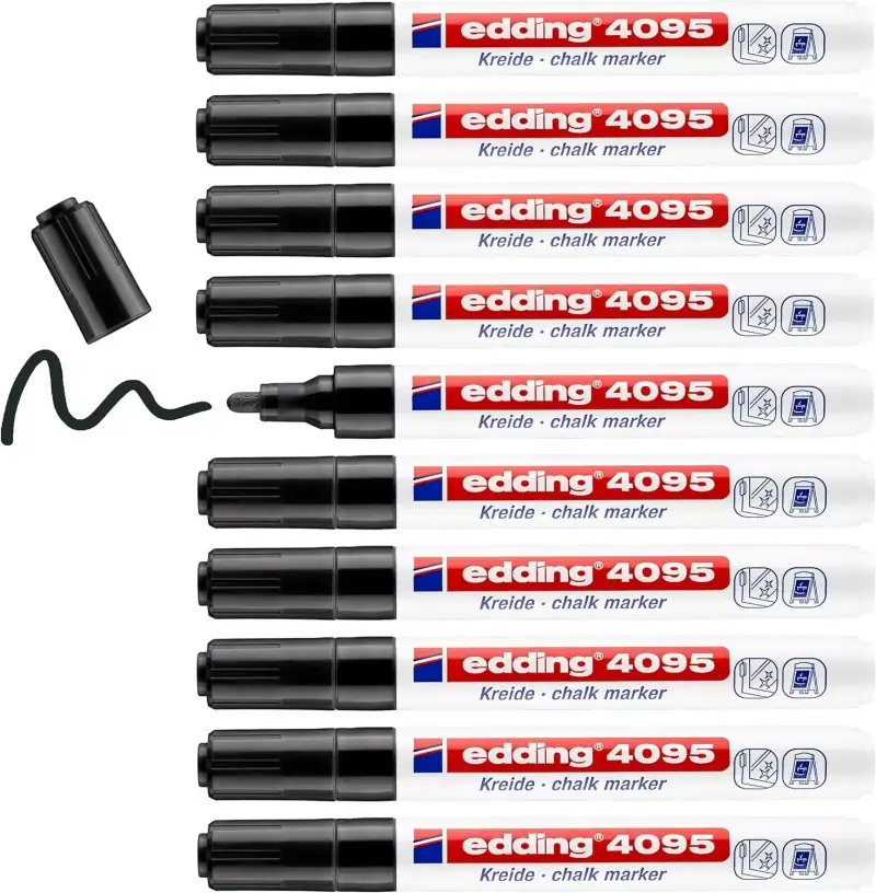 10x Rotulador negro edding 4095 para pizarra 10x Rotulador negro edding 4095 para pizarra