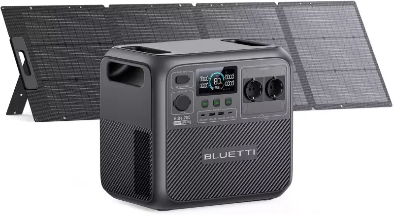 Generador Solar 200W con Panel Solar BLUETTI Elite 200 V2 Generador Solar 200W con Panel Solar BLUETTI Elite 200 V2
