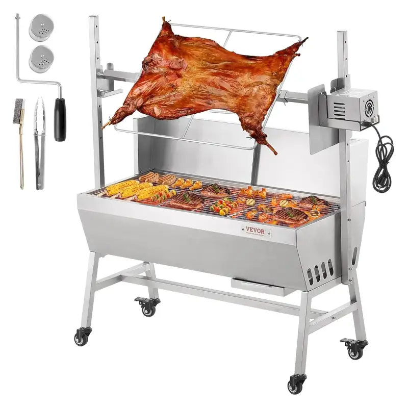 Asador de Carbón con parrilla y motor eléctrico VEVOR Asador de Carbón con parrilla y motor eléctrico VEVOR