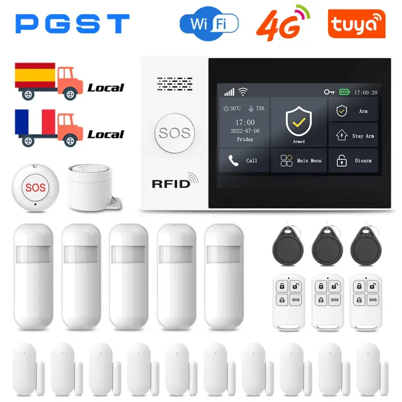 Sistema de alarma de seguridad inalámbrico GSM 4G WIFI Tuya Sistema de alarma de seguridad inalámbrico GSM 4G WIFI Tuya