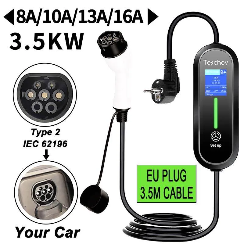 Cargador EV portátil 3,5 kW Cargador EV portátil 3,5 kW
