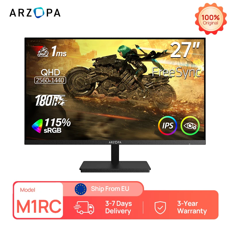 Monitor de 27" Arzopa 180Hz QHD 2K FastIPS Monitor de 27" Arzopa 180Hz QHD 2K FastIPS