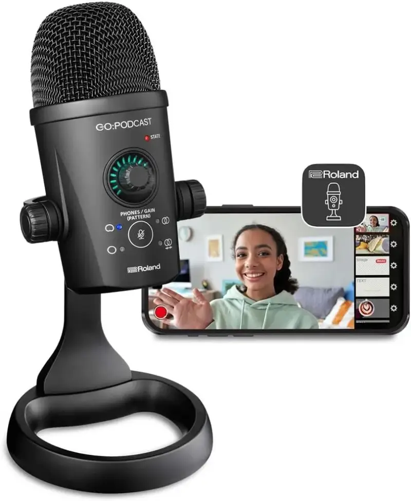 Micrófono de estudio Roland GO:Podcast USB Micrófono de estudio Roland GO:Podcast USB
