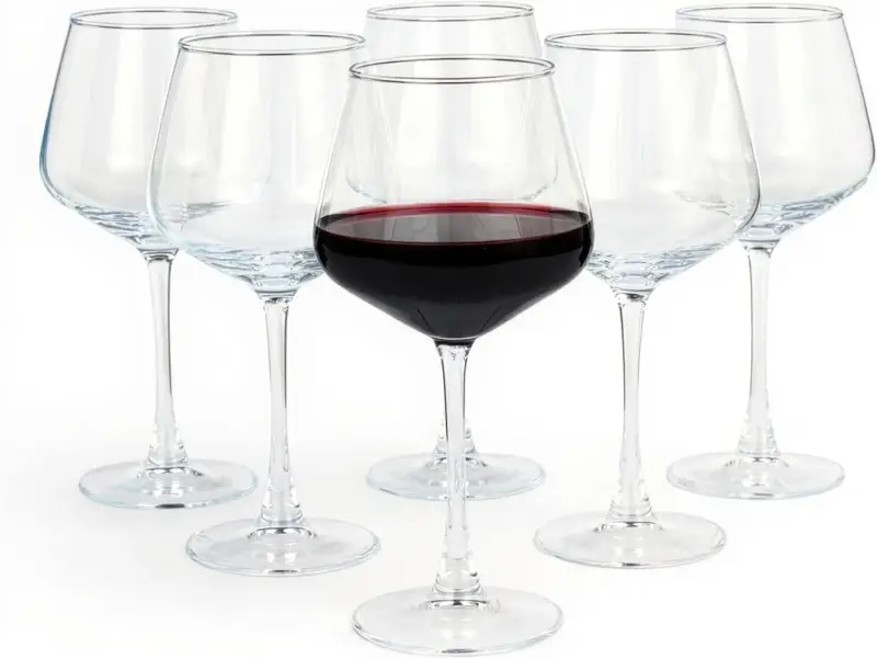 6 copas de vino con tallo Amazon Basics 6 copas de vino con tallo Amazon Basics
