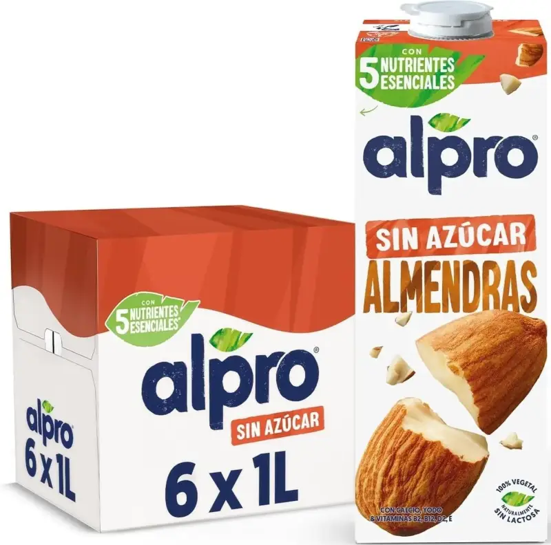 6x 1L Bebida Vegetal de almendras sin azúcar Alpro 6x 1L Bebida Vegetal de almendras sin azúcar Alpro