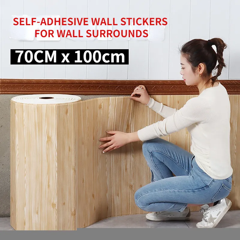 Rollo de grano de madera 3D autoadhesivo tipo ladrillo Rollo de grano de madera 3D autoadhesivo tipo ladrillo