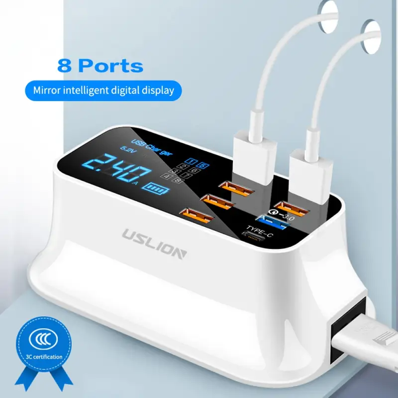 Cargador USB de 8 puertos para teléfono móvil Cargador USB de 8 puertos para teléfono móvil
