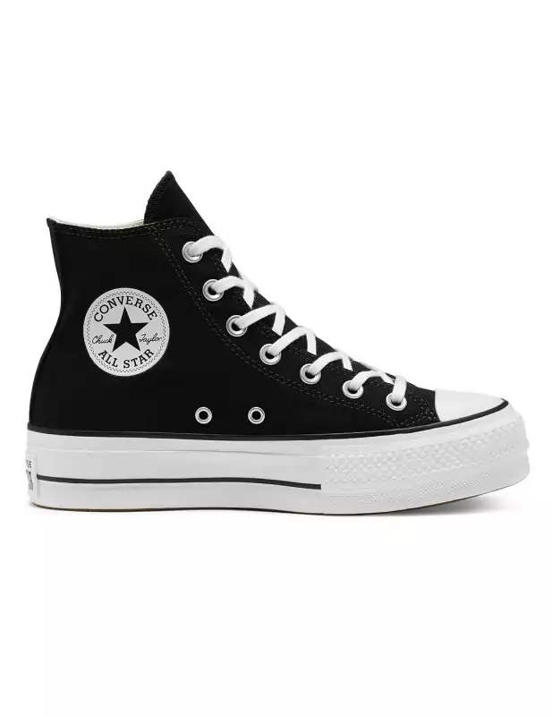 Zapatilla Converse Platform Alta Lona Negro/Blanco Zapatilla Converse Platform Alta Lona Negro/Blanco