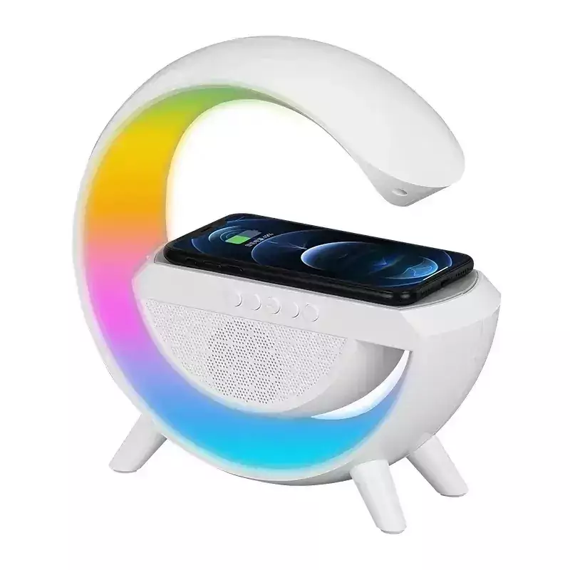 Lámpara de ambiente con LED RGB y cargador inalámbrico Lámpara de ambiente con LED RGB y cargador inalámbrico