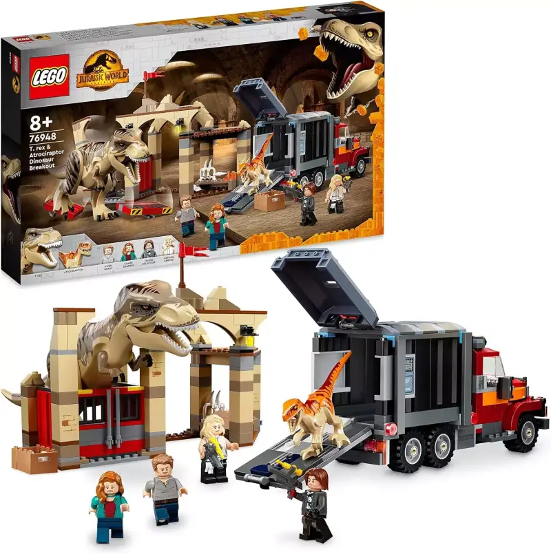 LEGO Jurassic World Fuga de los Dinosaurios T. Rex y Atrocirraptor LEGO Jurassic World Fuga de los Dinosaurios T. Rex y Atrocirraptor