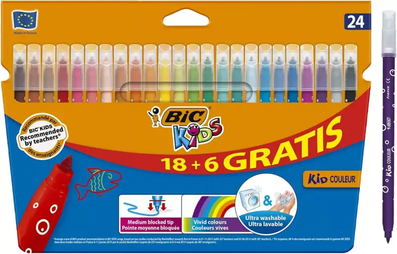 Set 24 Rotuladores lavables BIC Kids Set 24 Rotuladores lavables BIC Kids